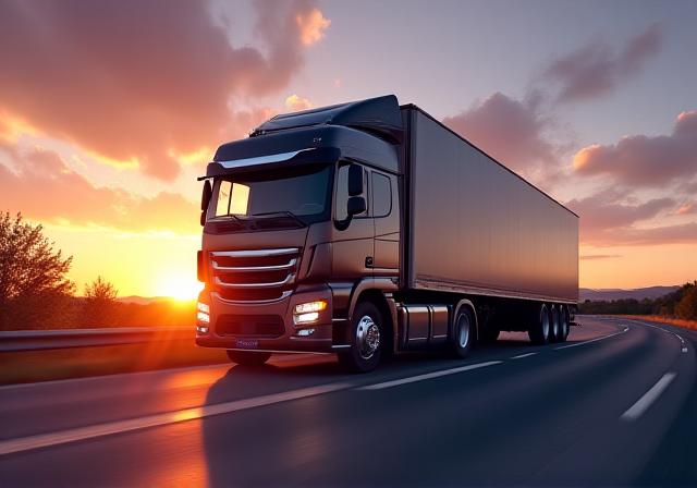 Modern logistics fleet in motion