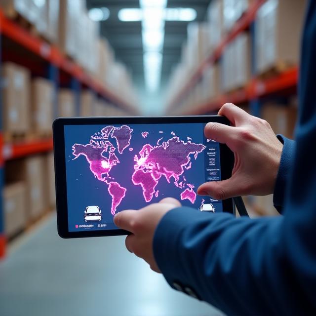 Modern logistics tablet interface